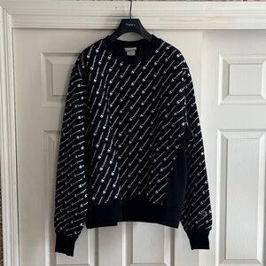 Champion Black and White Logo Crewneck Sweater